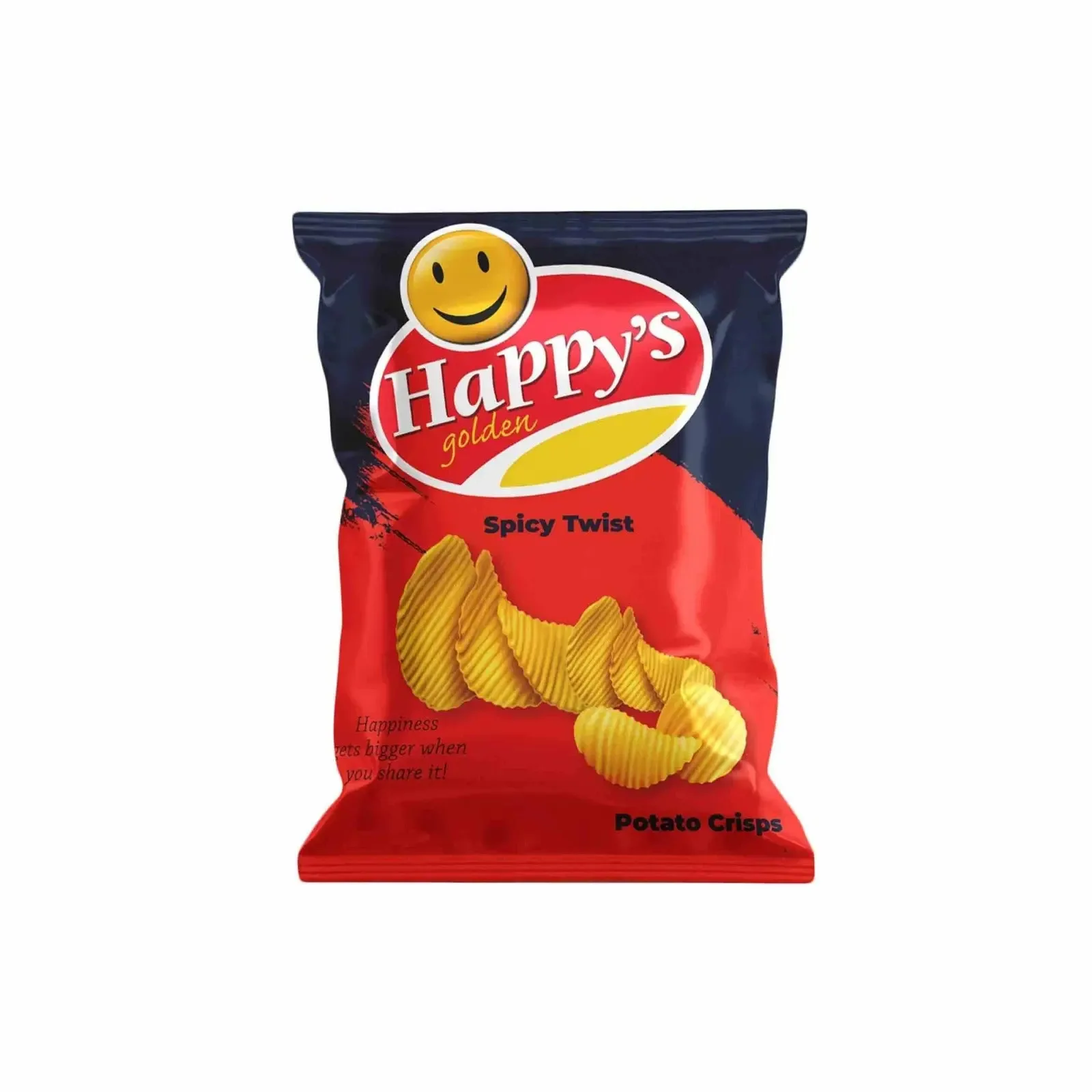 Happy's Golden Spicy Twist Potato Crisps 125g