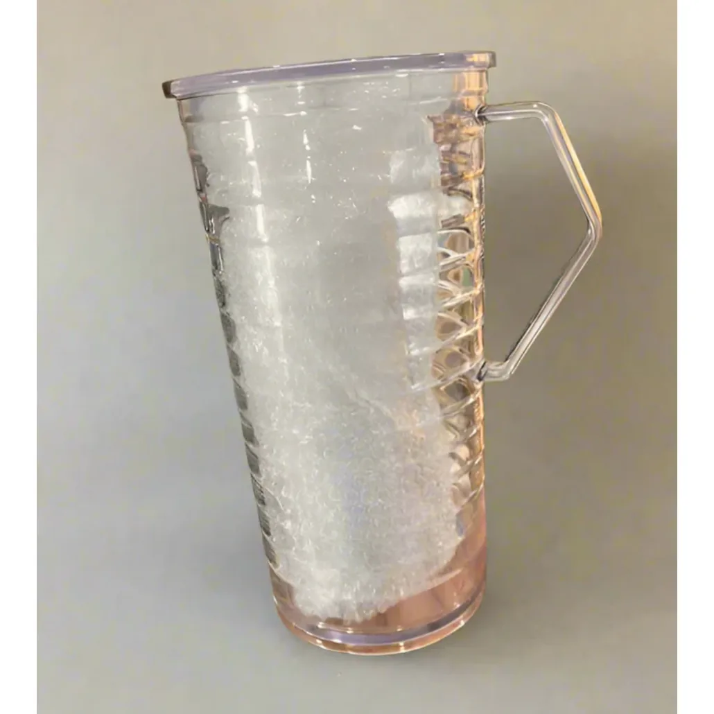 CLEAR PLASTIC PITCHER SERVING BEVERAGE SET OF 4 CUPS
