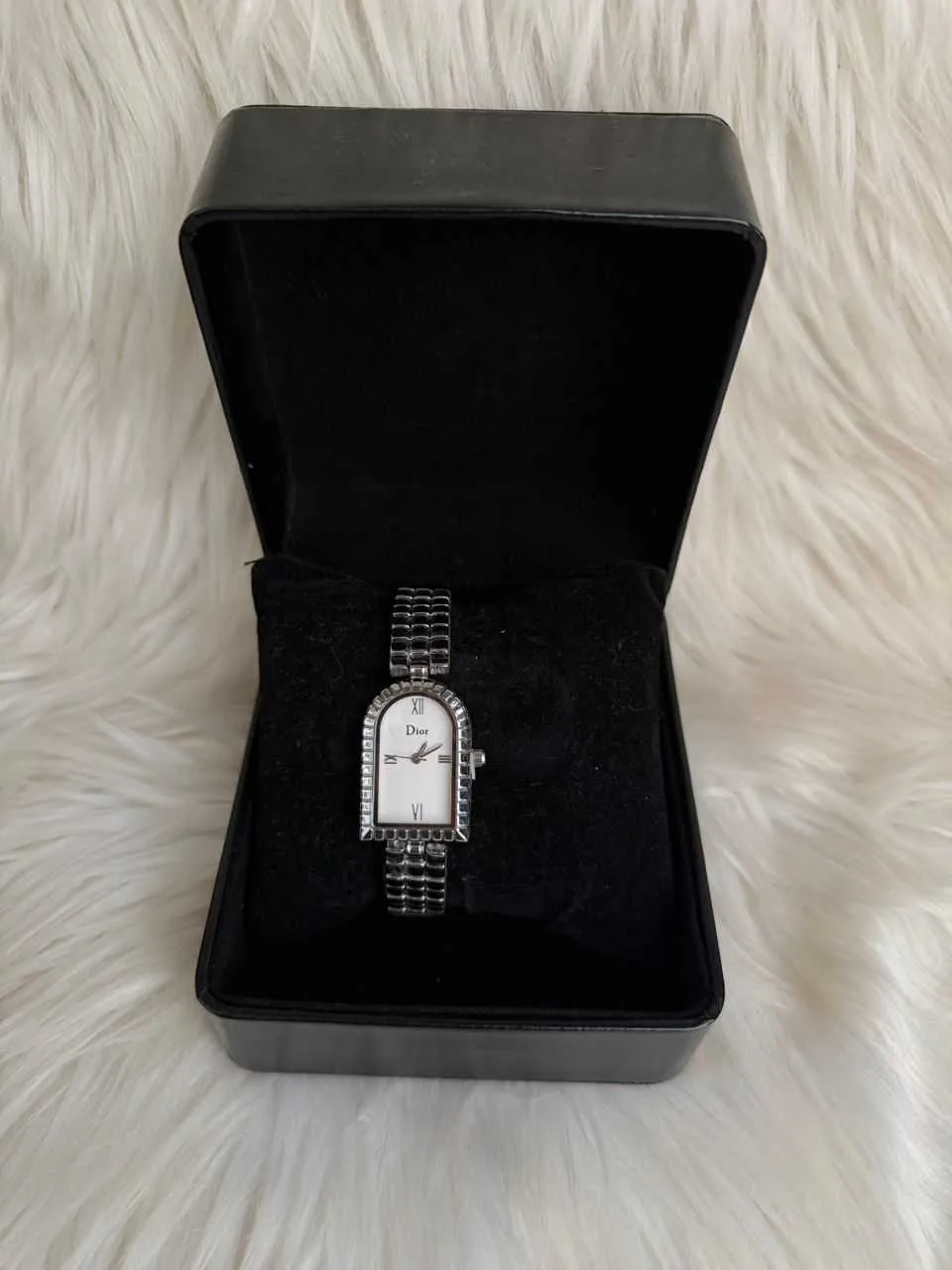 Silver Dior Rectangle Women's Watch