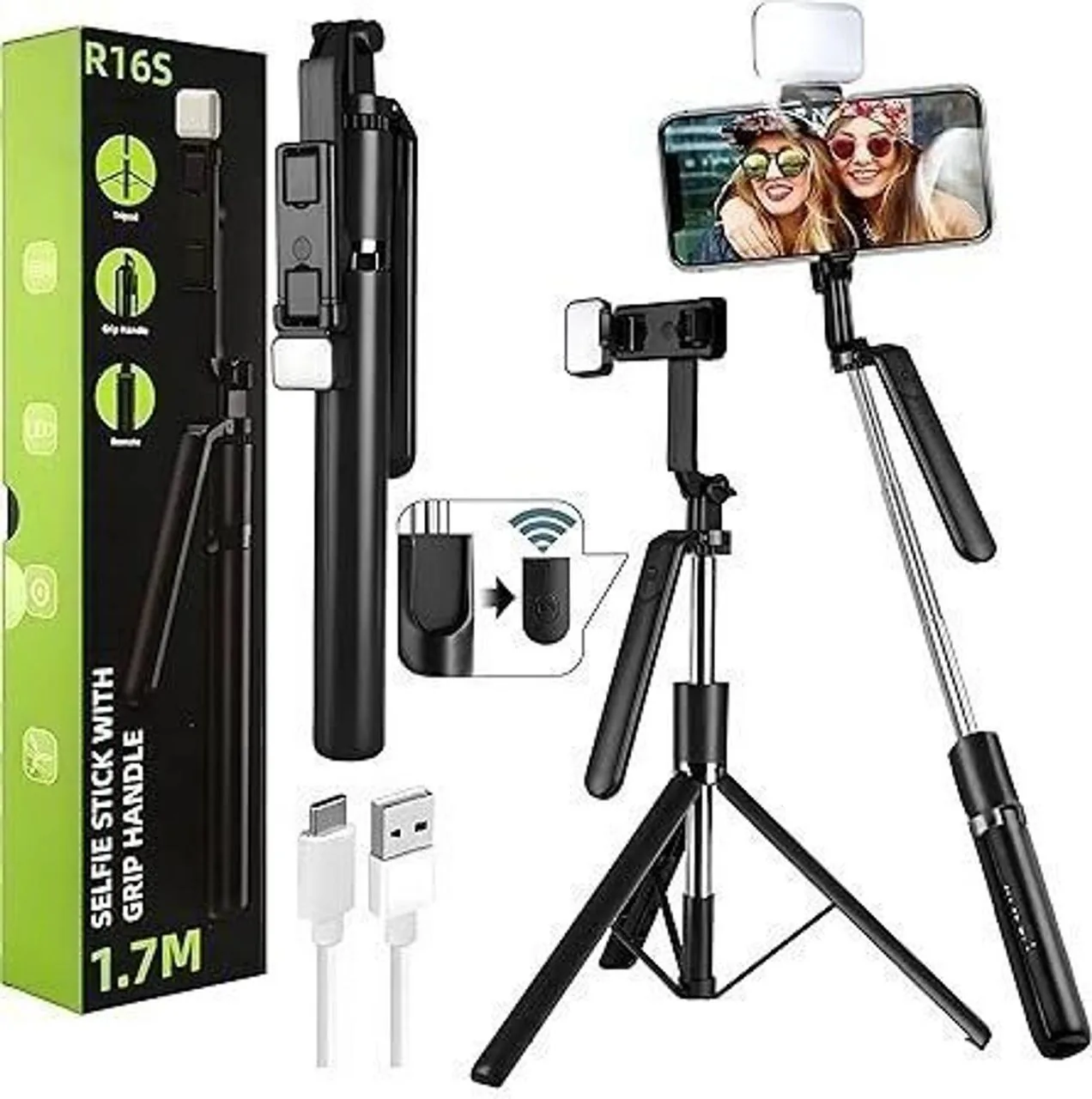 R16S 1 7M Selfie Stick Tripod with Bluetooth Remote Adjustable Phone Stand for Tiktok YouTube Best Price