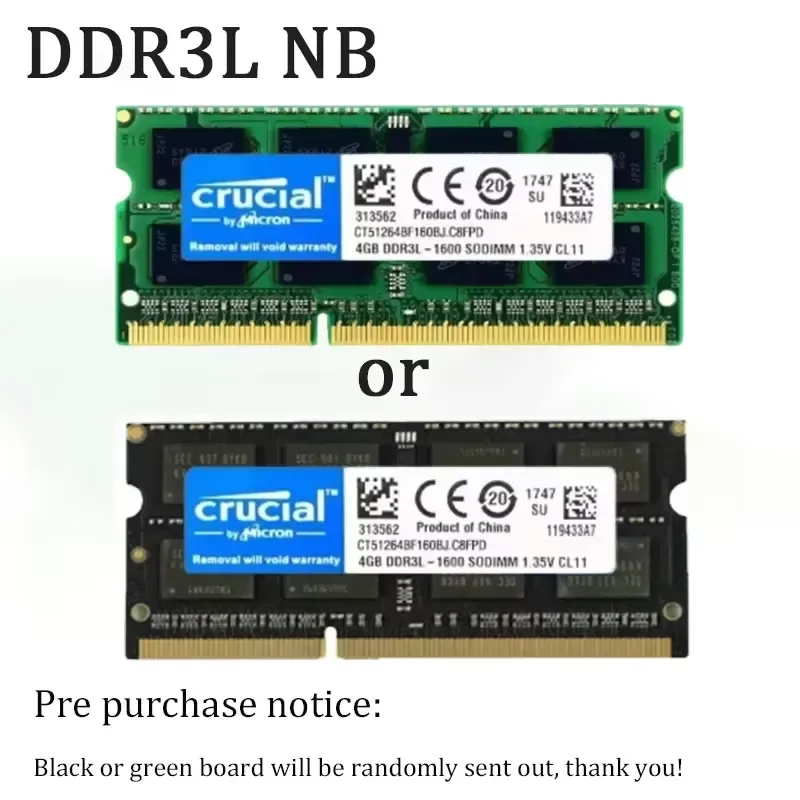 Laptop RAM DDR3L 4GB 8GB 1333MHZ 1600MHZ PC3L 10600S 12800S 204 Pin Sodimm Memory