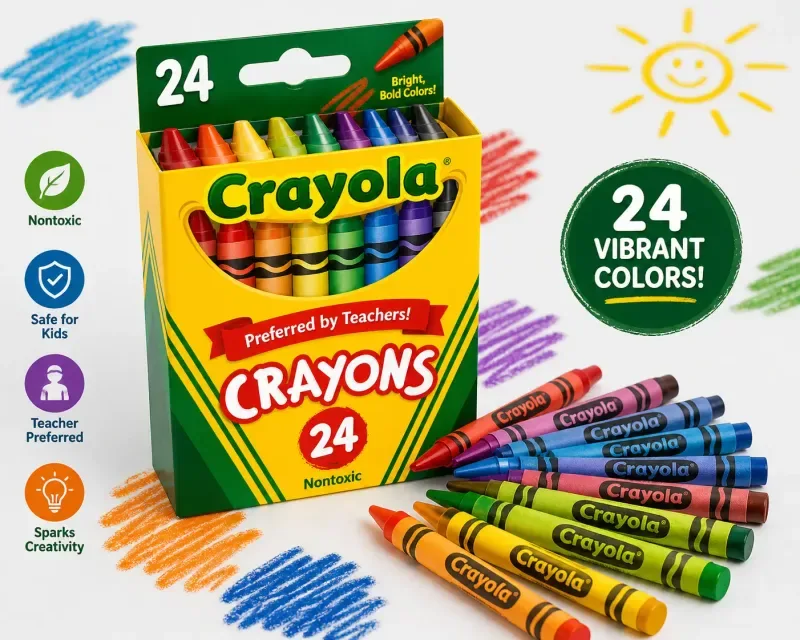 Crayons 24 Colors Pack Safe Kids Drawing Crayons Egura