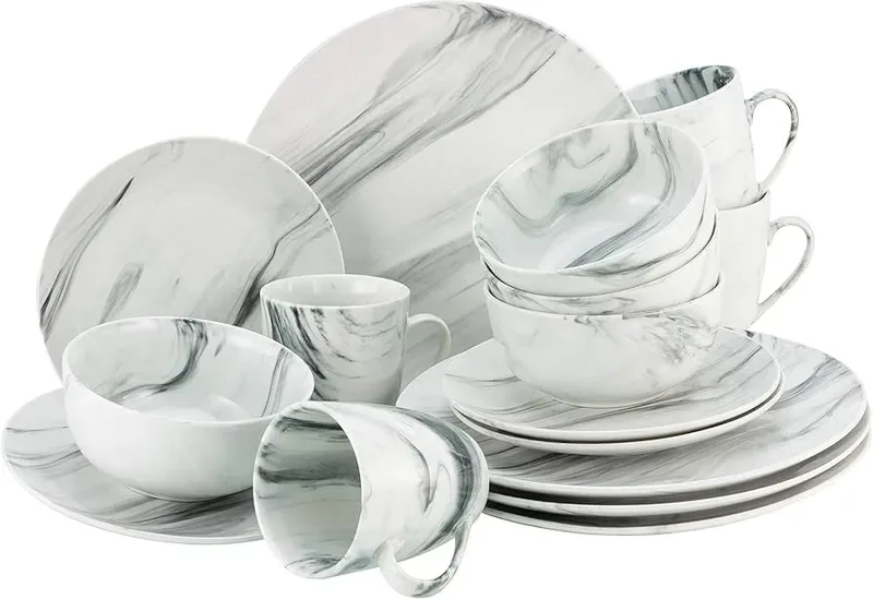 Black White Dinnerware Set 16PC