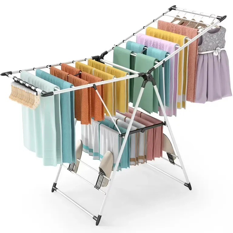 Foldable Clothes Drying Rack Durable Space Saving
