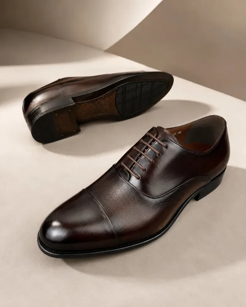 Men's Leather Oxford Shoes Formal Lace Up Dress Shoes