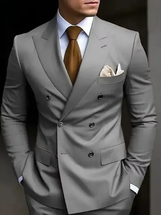 Men's Solid Color Business Suit Elegant Professional Egura 1
