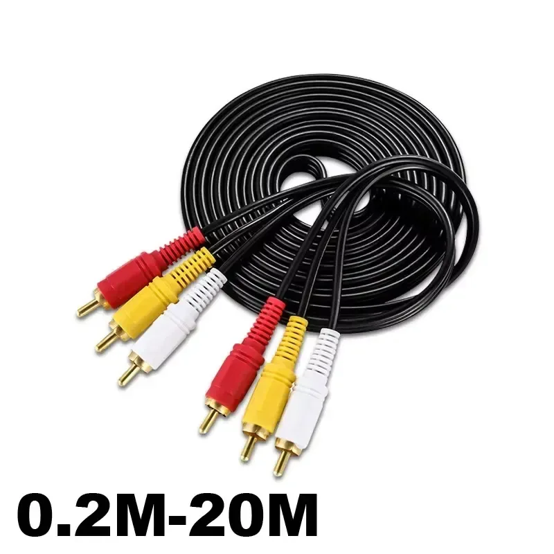 3 Rca Male to Rca Adapter Cable 1 5M 3M 5M 10M 20M Av Audio Video Cable for TV Dvd Home Theater