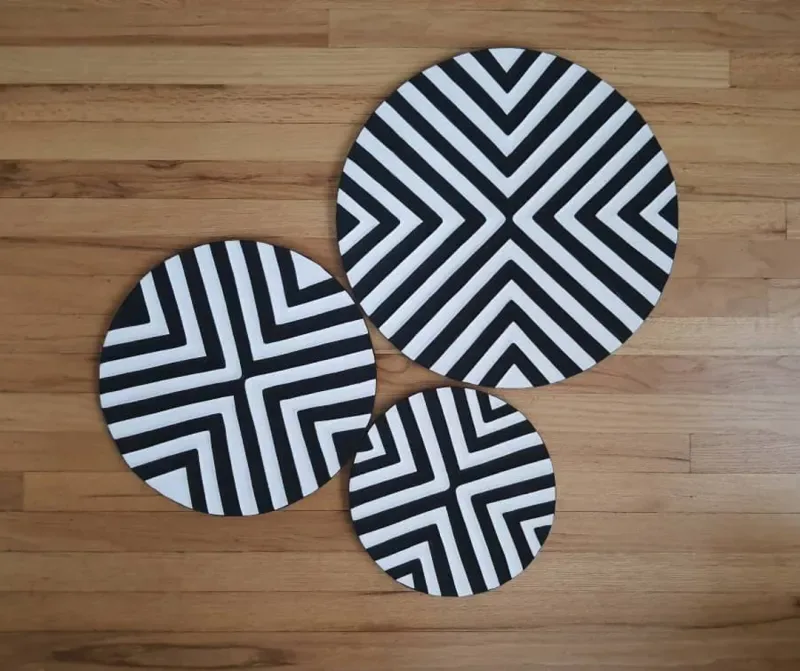 Imigongo African Set 3 Piece Art Style