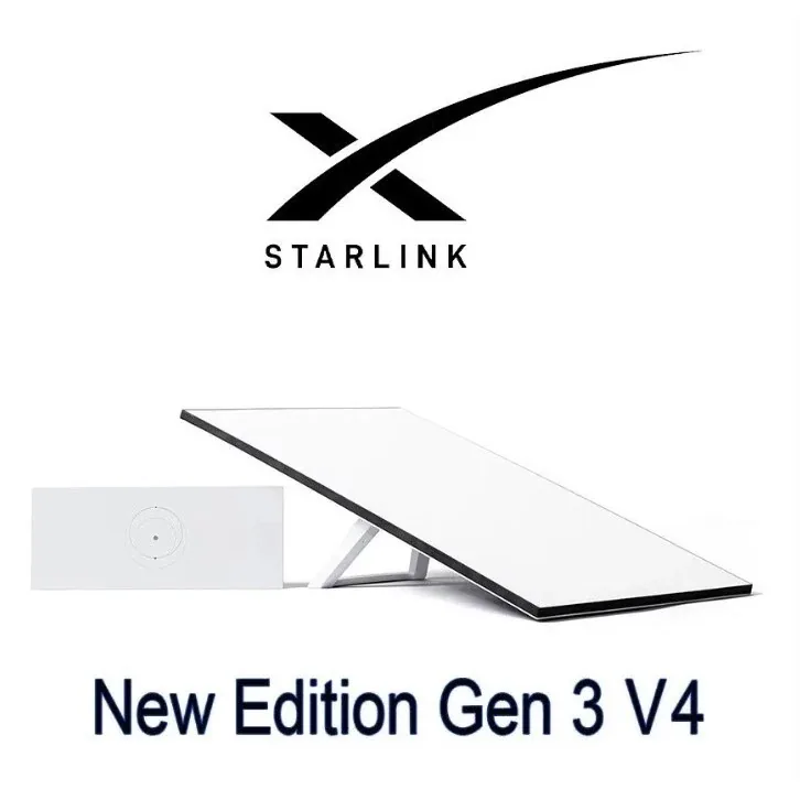 SpaceX-Starlink Standard Kit V4 Gen 3, Satellite Dish Router Wi-Fi 6 full Kit.