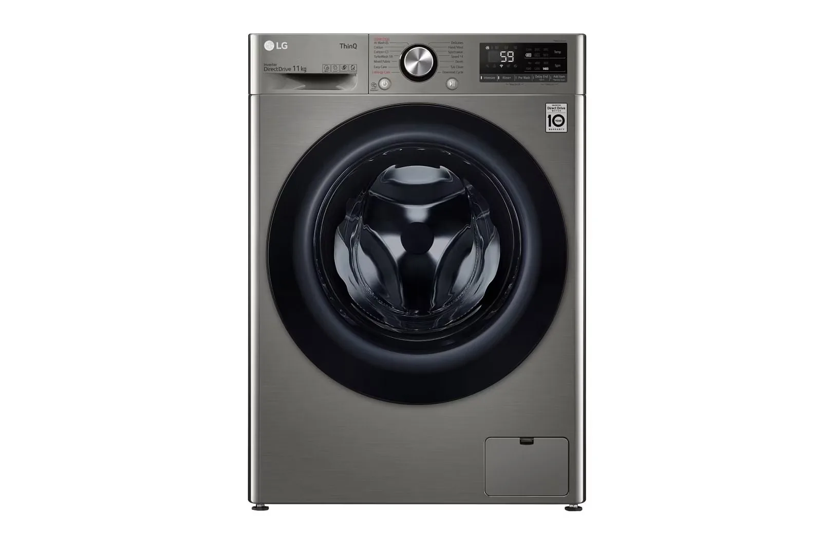 LG 11kg Front Load Washing Machine with AI DD, ThinQ, Steam Technology, and TurboWash (F4Y5EYGYPV)