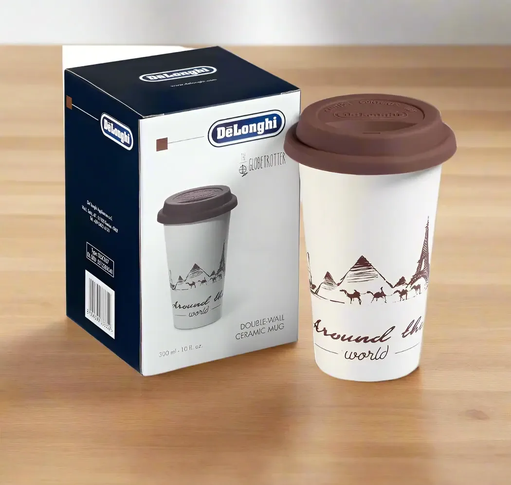 De'Longhi Globetrotter Double-Wall Ceramic Mug  300 ml  10 fl oz