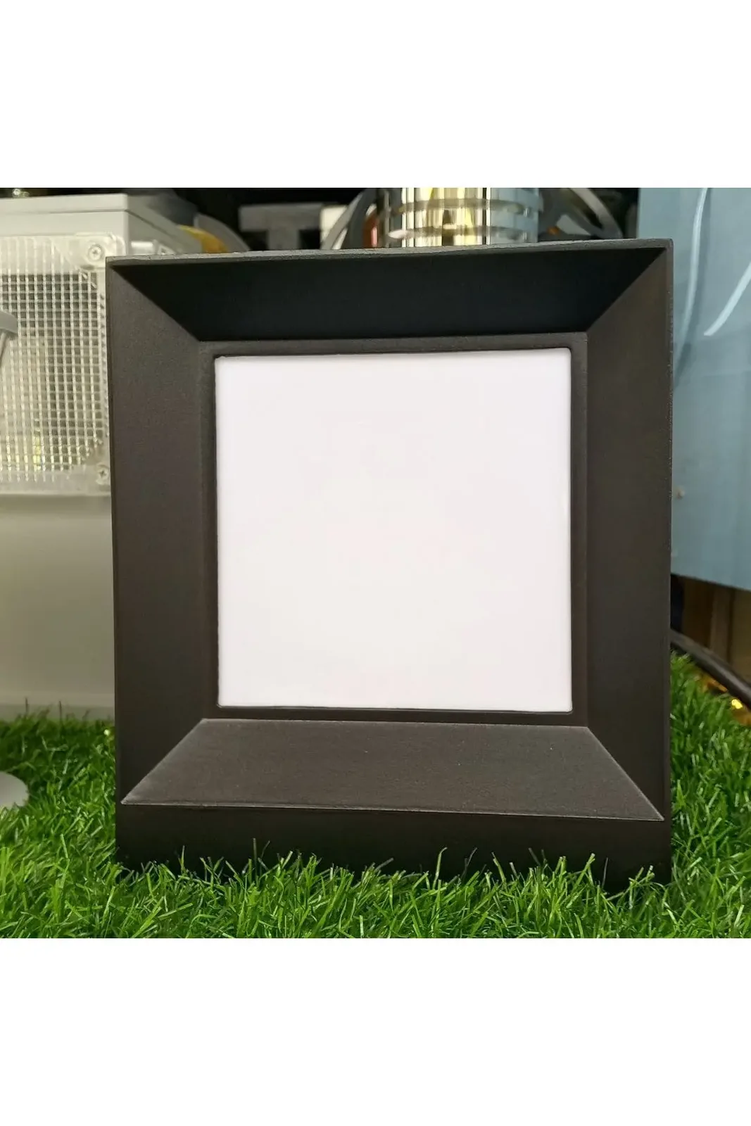 Black-Framed Light Post Square Display