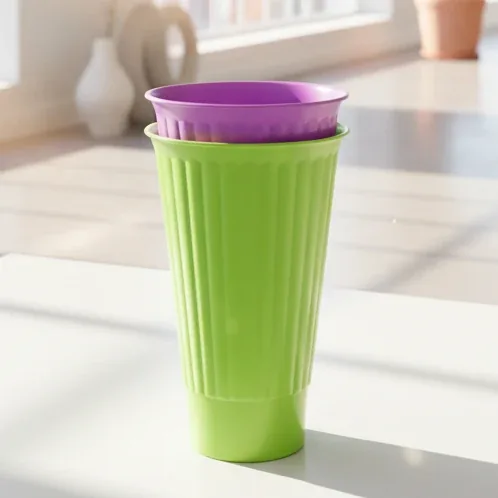 Ribbed Plastic Tumbler Cup 1pc