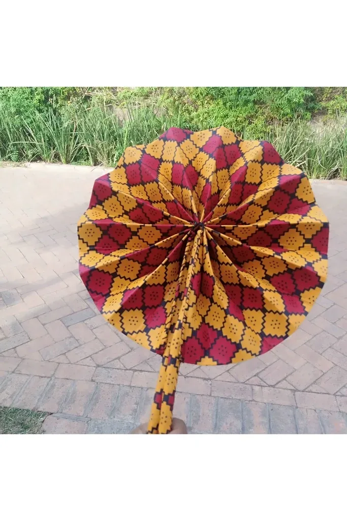 Africa Kitenge Fan Red&Yellow