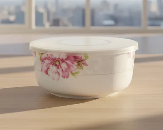 Floral Ceramic Storage Bowl with Lid