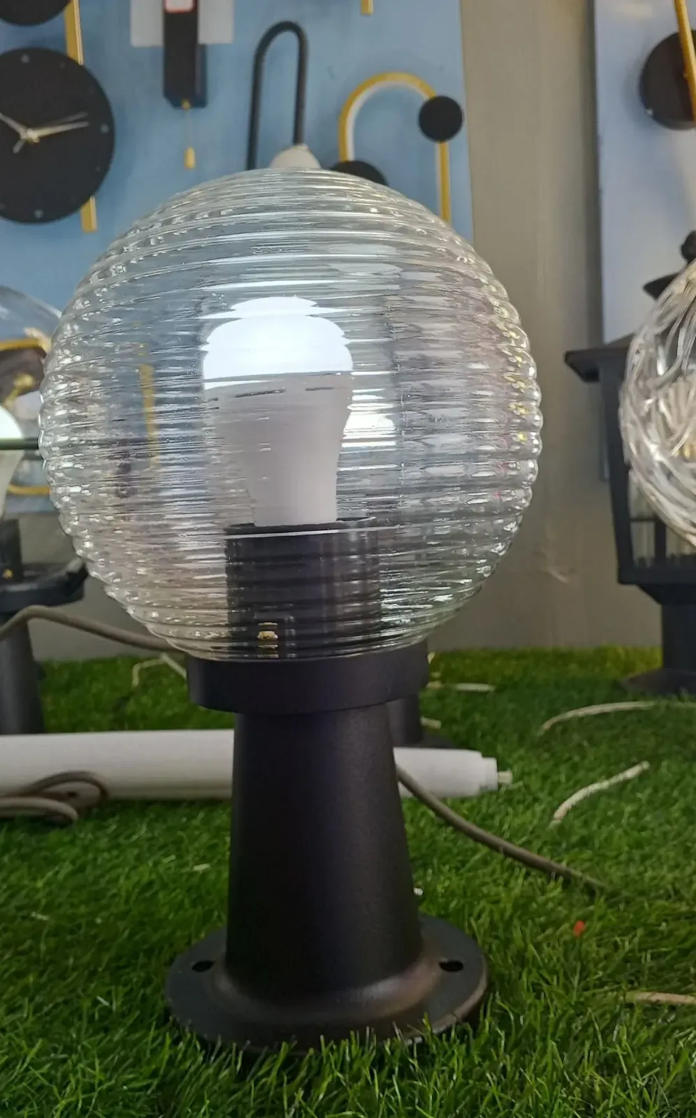 Modern, decorative, black outdoor lamp
