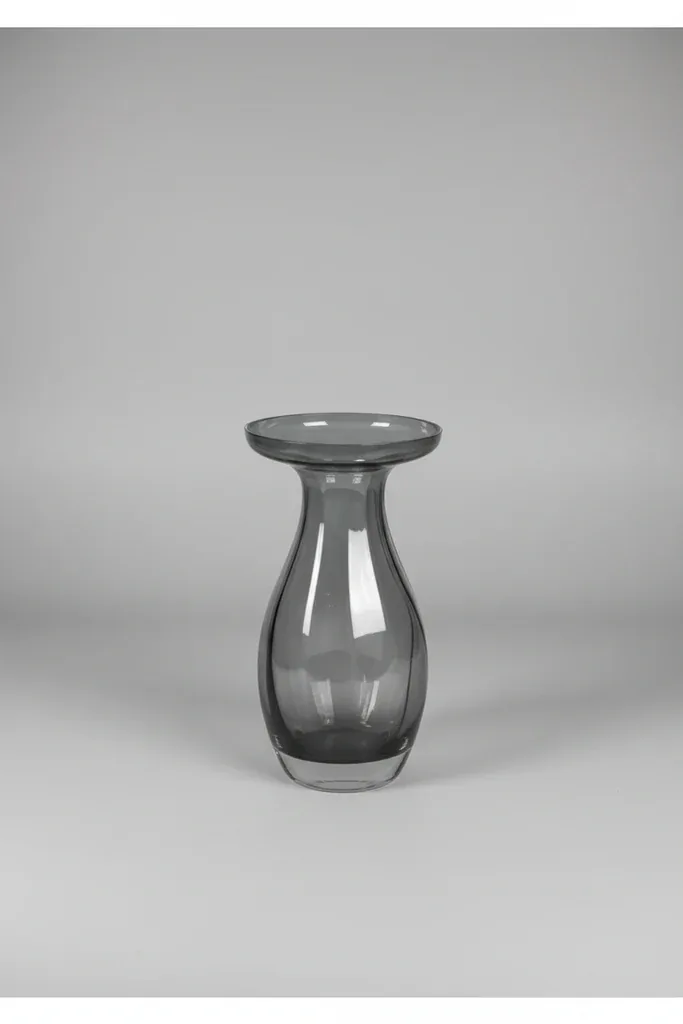 Ribbed Glass Trumpet Vase