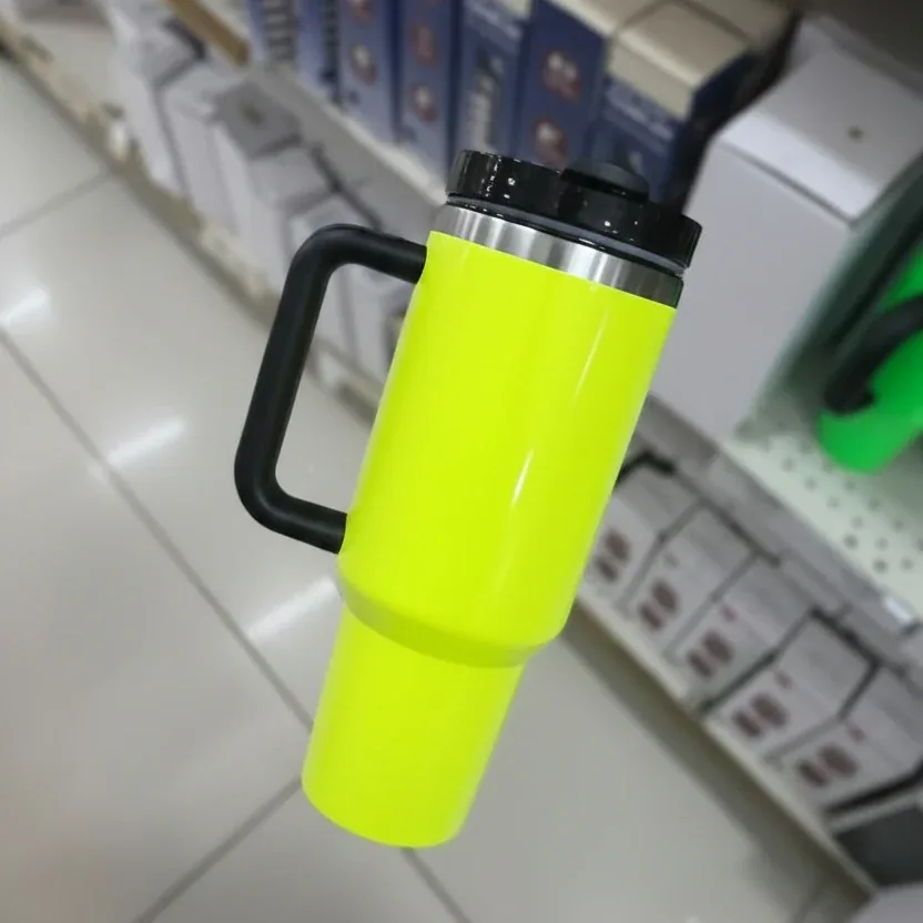 Neon Yellow Insulated Travel Tumbler 1L