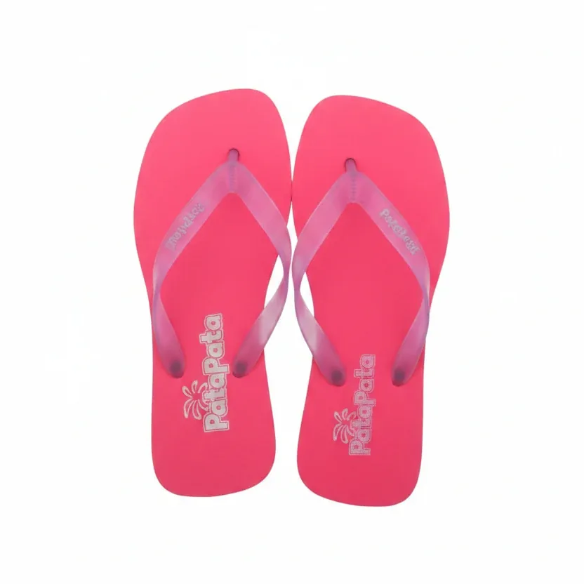 Patapata Unisex Orange Rubber Flipflops for Adults