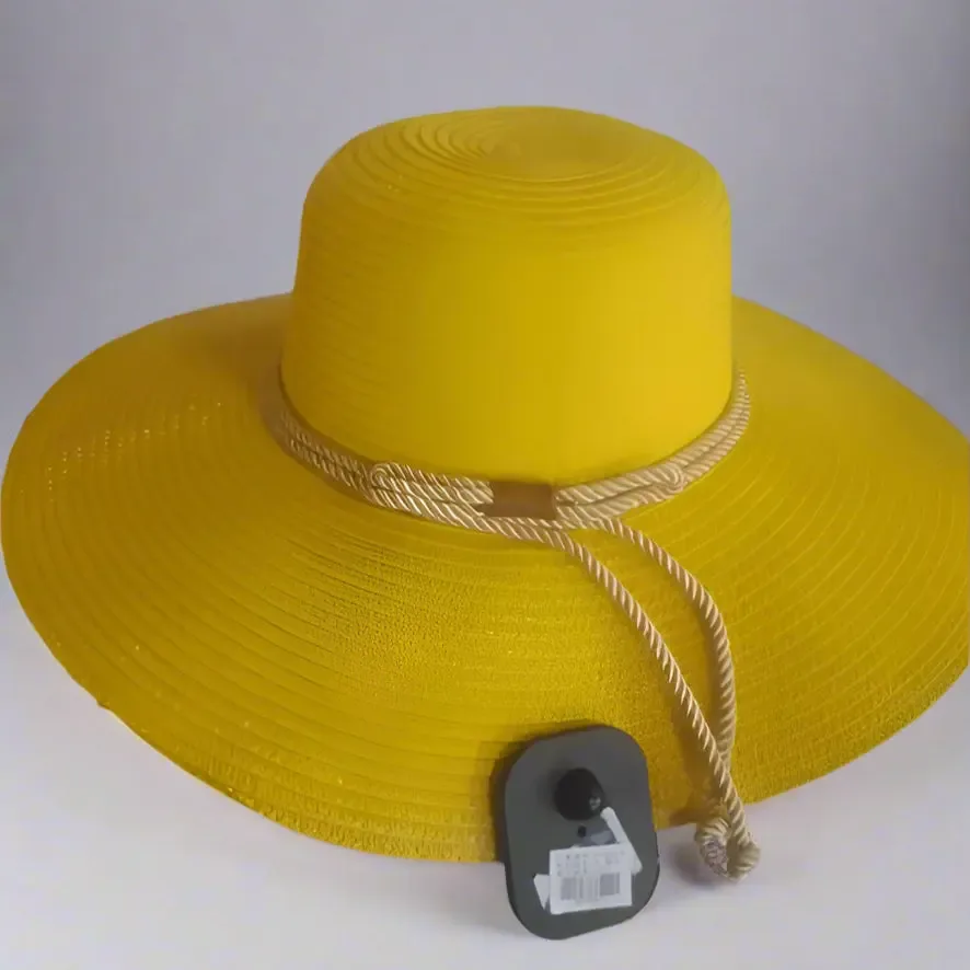 Yellow Wide-Brim Straw Hat