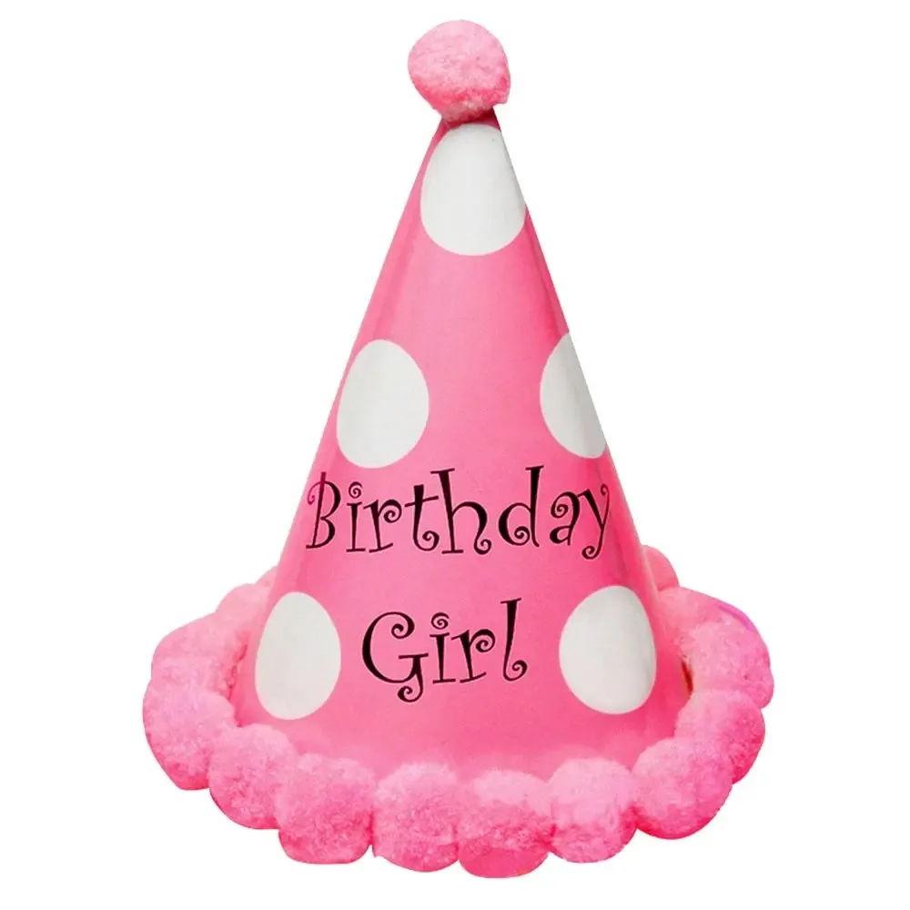 Birthday Hat Pink Paper Cone