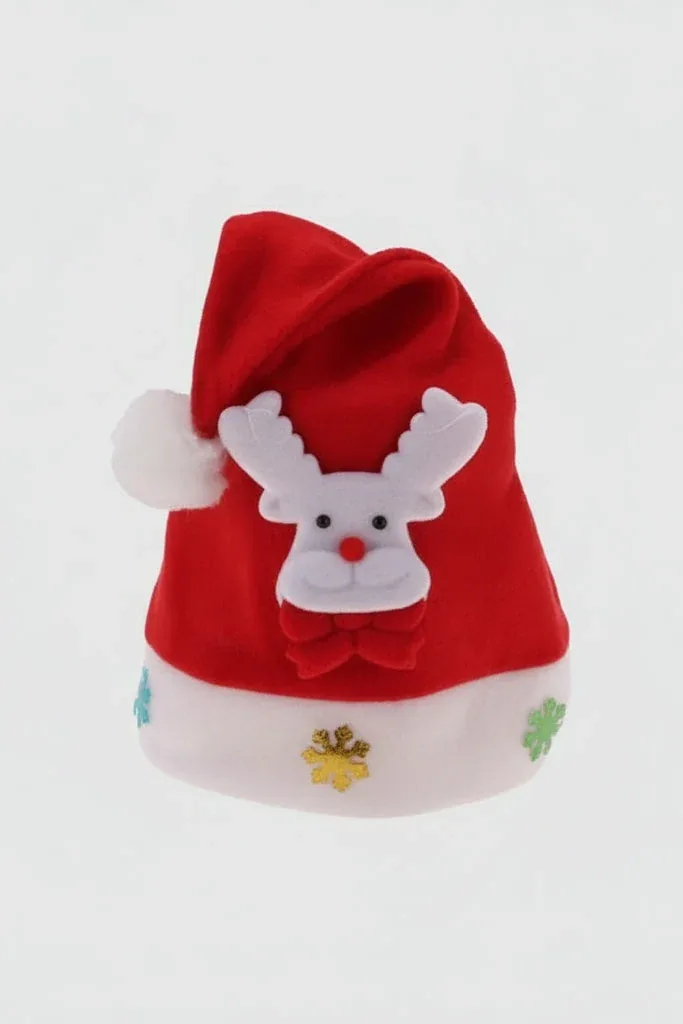 Festive Reindeer Pom-Pom Hat