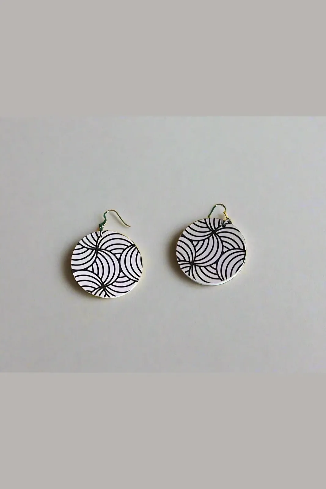 Pair of Black and White Zebra Pattern Dangle Earrings
