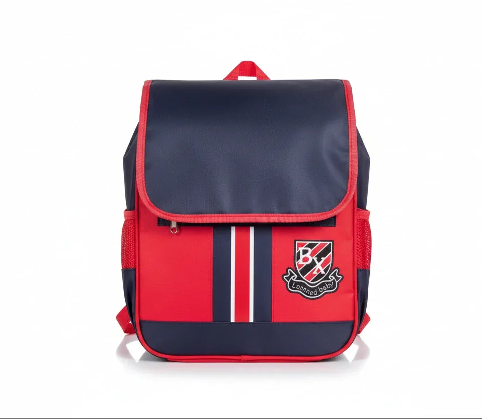 Red & Blue “Learned Baby” School Backpack – Kids’ Durable Book Bag