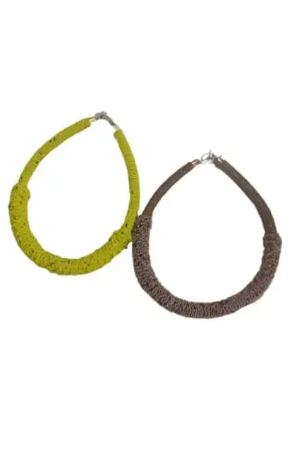 Hand Knit Beads Necklace/Urunigi 1pc