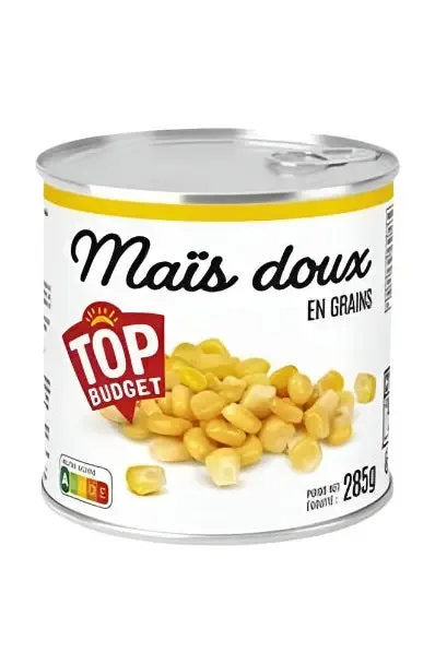 Maïs doux en grains Top Budget 285g