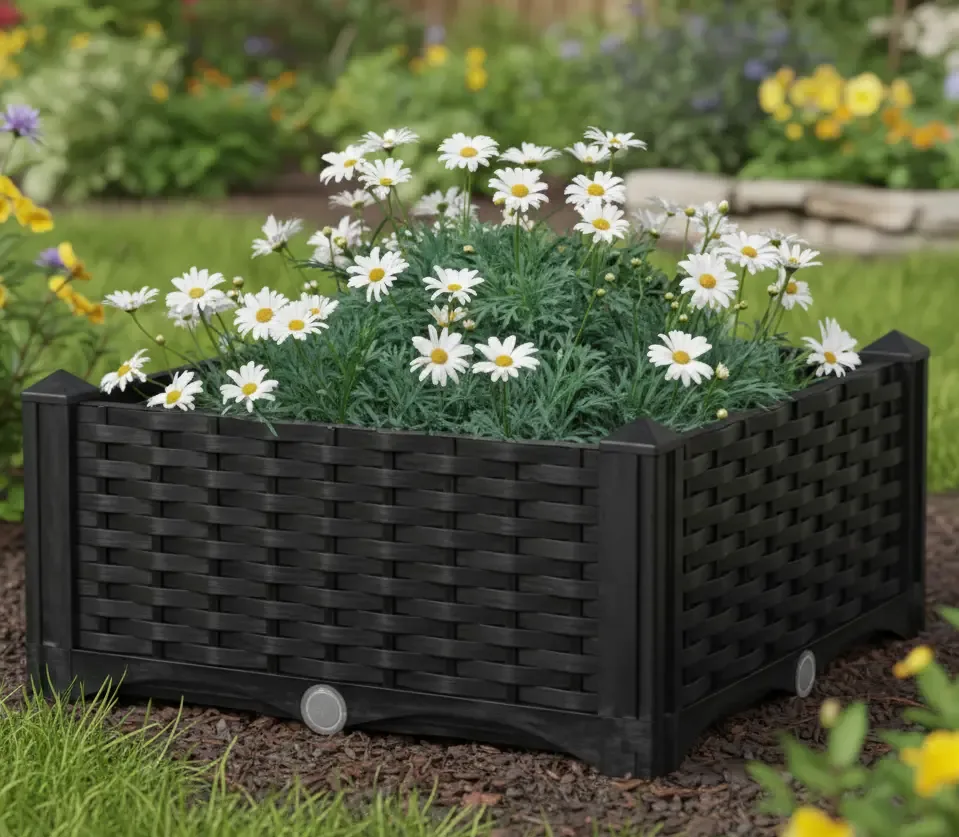 Woven plastic White  flower box For Decoration