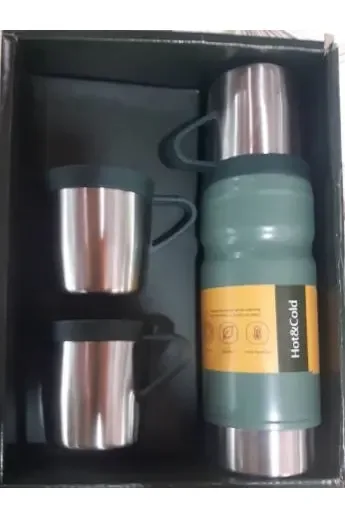 Vacuum Flask With 2 Cups Set