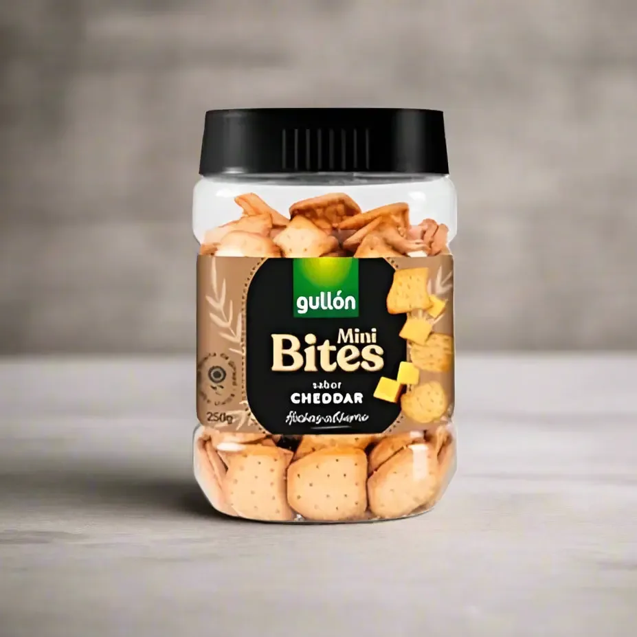 Gullón Mini Bites Cheddar – Irresistible Cheese Snack Jar