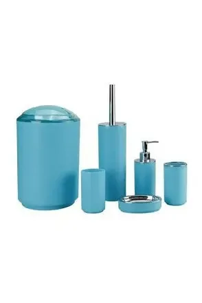 Plastic Bathroom Asseccories 6pcs coved with Alminium Material