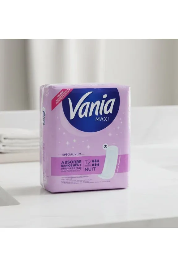 Vania Maxi Night Sanitary Pads – Extra Absorbent 12PCS