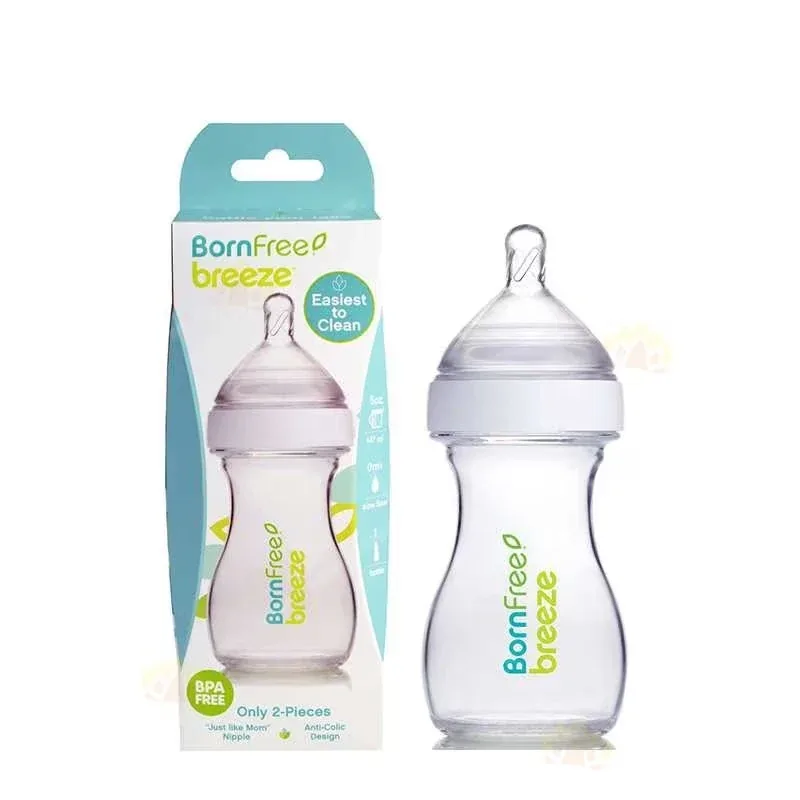 Born Free Breeze Baby Bottle – Anti-Colic BPA-Free Easy-Clean Design