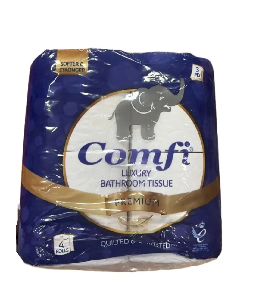 Comfi Luxury White Toilet Paper - 4 Rolls, 3-Ply