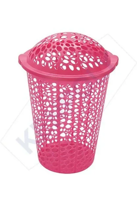 Plastic Mesh Laundry Basket with Lid