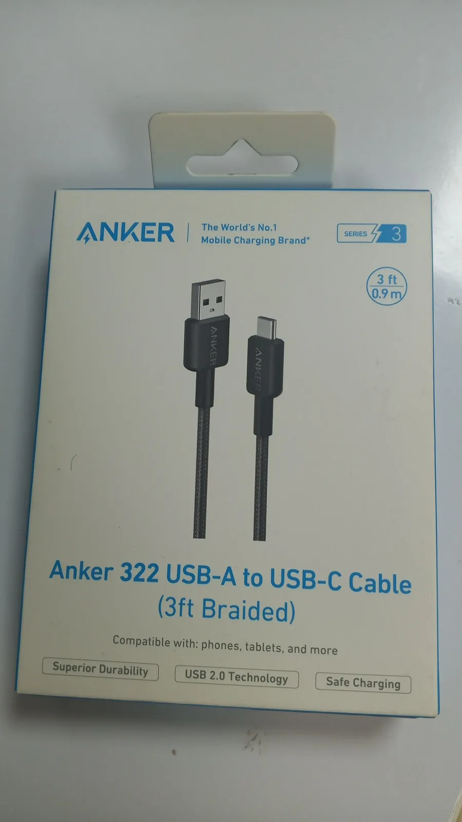 Anker 322 USB-A to USB-C Cable – No.1 Charging Brand | 3ft (0.9m)