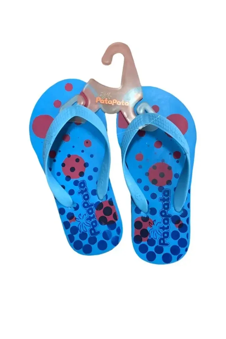 Patapata Colorful Blue Rubber Flipflops For Kids