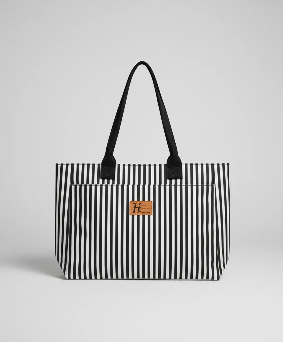 Black & White Striped Tote Bag