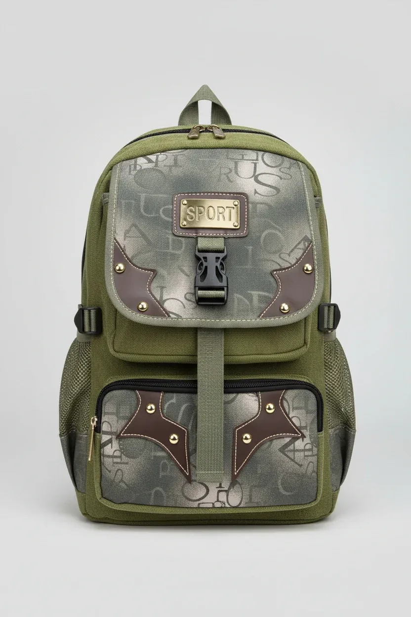 Sport Canvas Backpack (Olive Green)