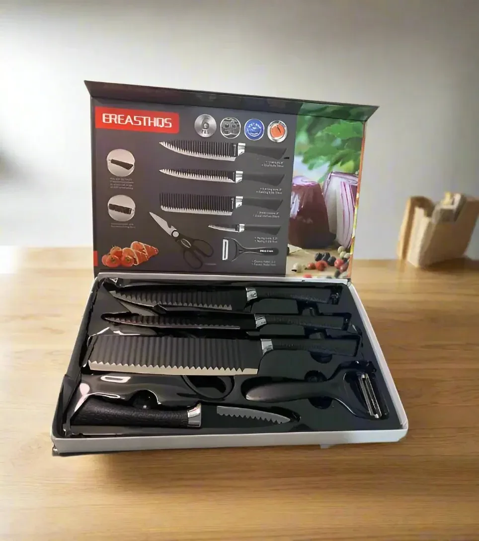 Ereasthos 6-Piece Kitchen Utensil Set  Includes Knives and Peeler