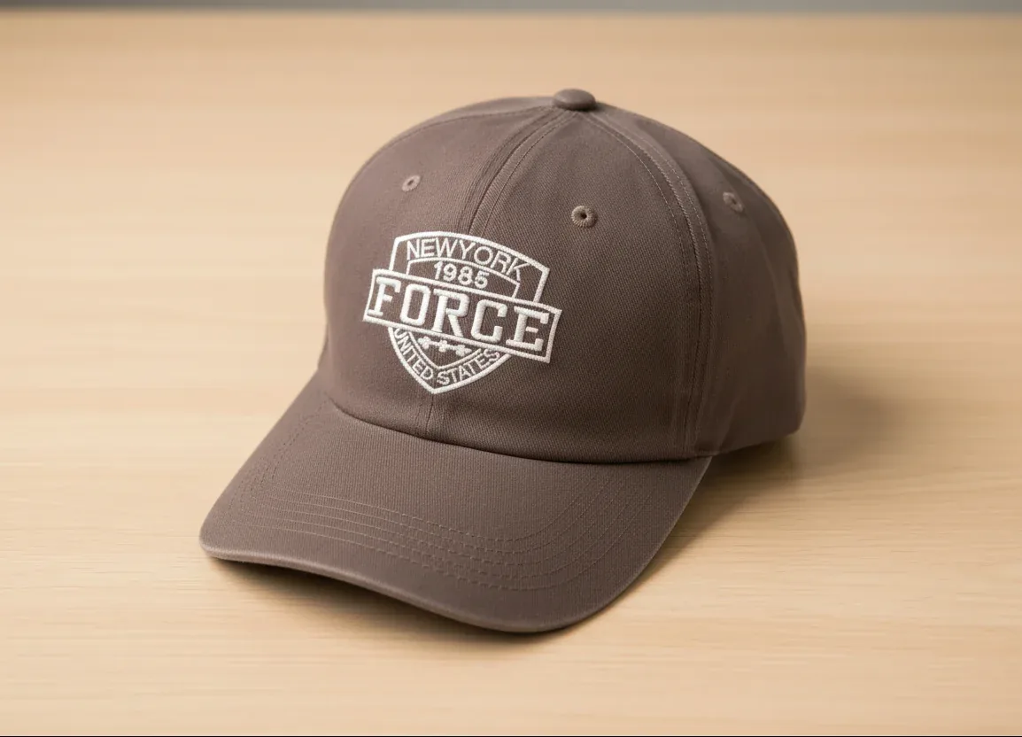 Brown Cotton Blend Baseball Cap – New York 1985 Force USA Embroidered