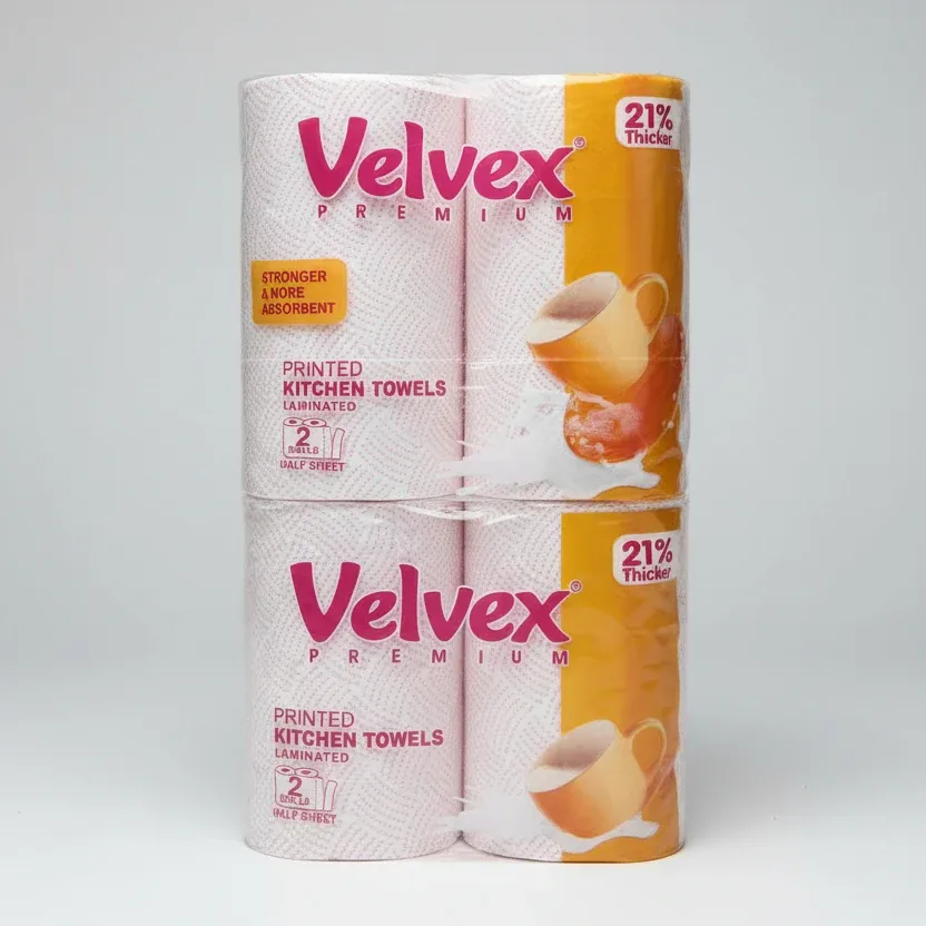 Velvex Kitchen Towels  Premium 21% Thicker 2Rolls
