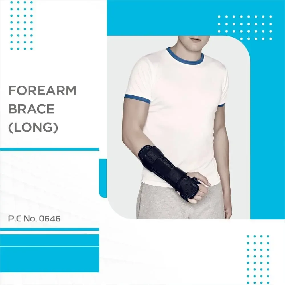 Long Black Forearm Brace for Enhanced Support
