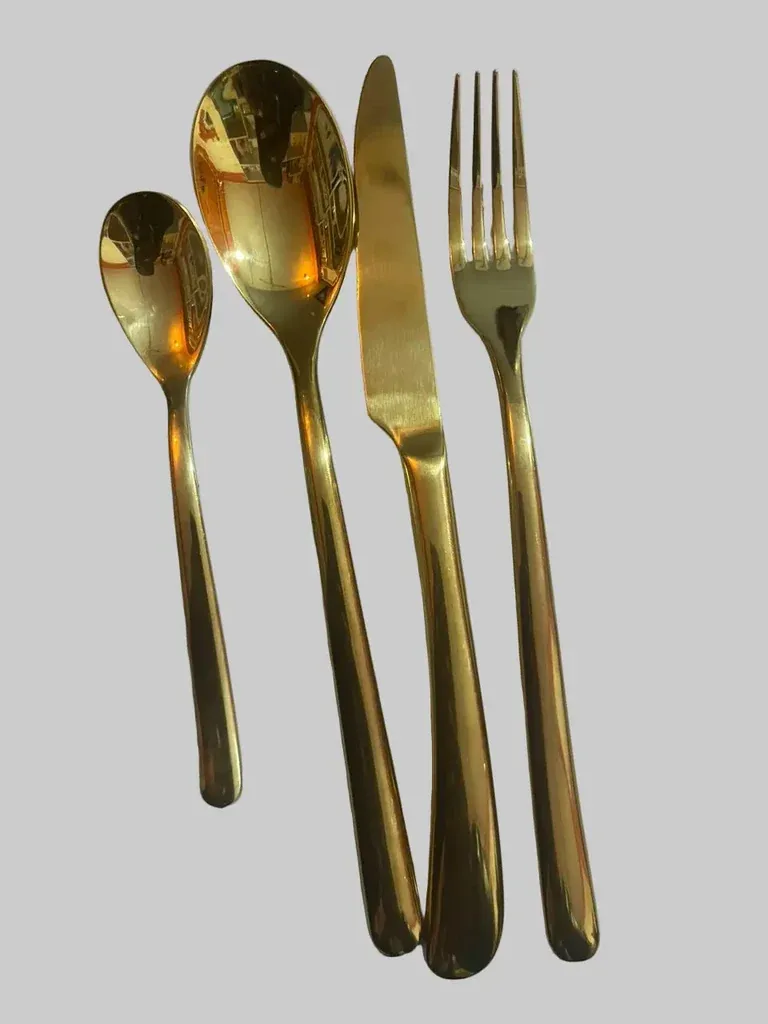24-Piece Gold-plated Premium Stainless Steel Cutlery Set