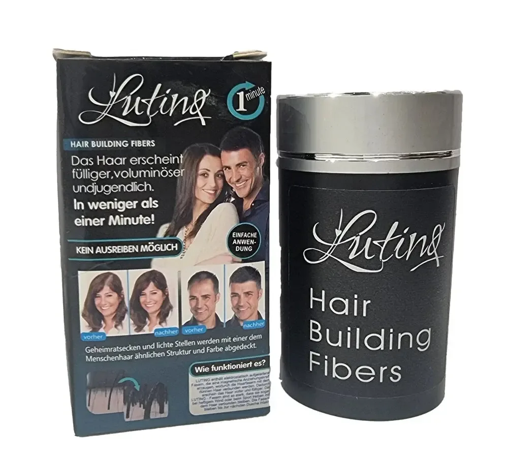LutinQ Hair Building Fibers (Brown) - 27 GM, Best Keratin Hair Loss Concealer Hair Fiber