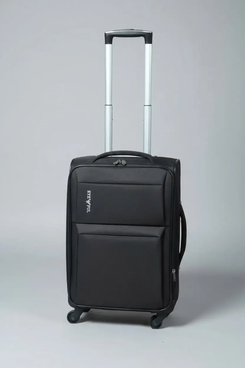 EASYFLY Black Soft-Sided Trolley Luggage Bag Size medium