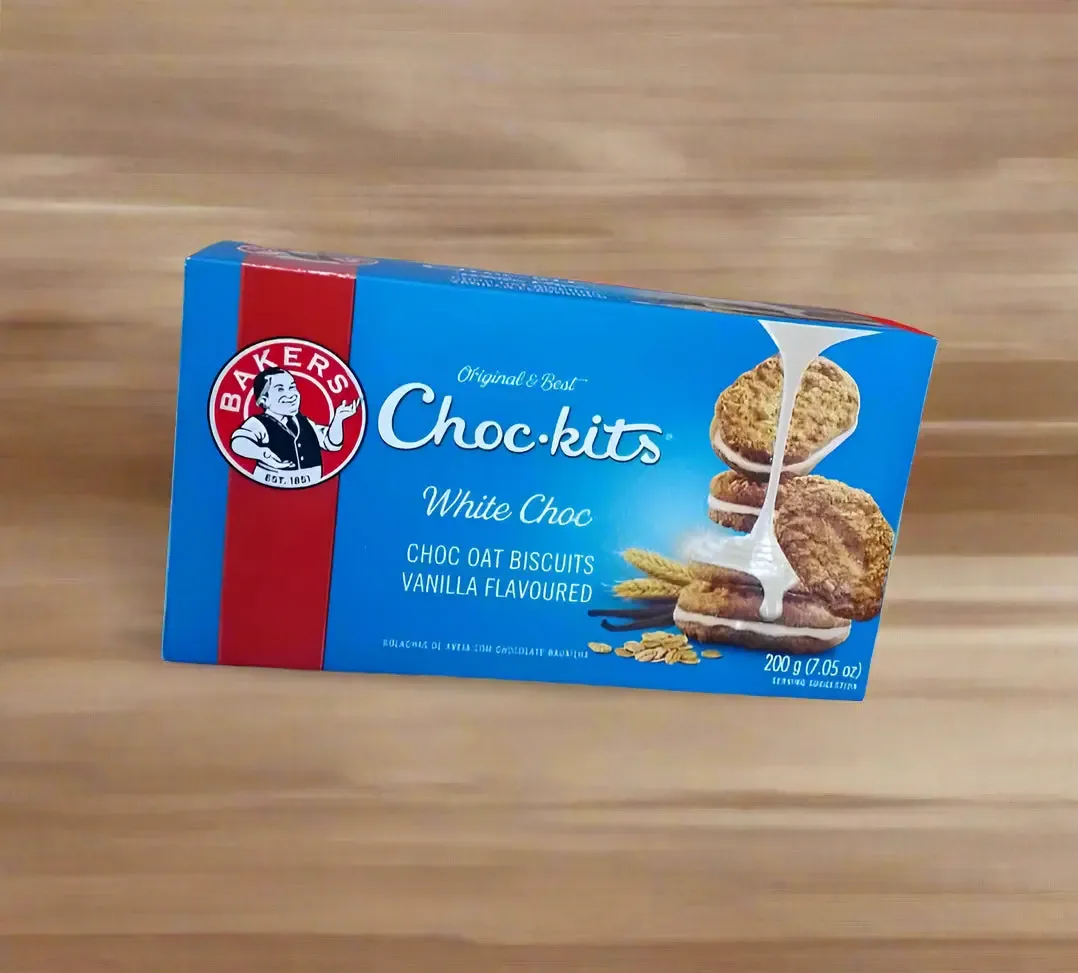 Bakers Choc-kits White  Choc Oat Biscuits with Vanilla Flavour 200g